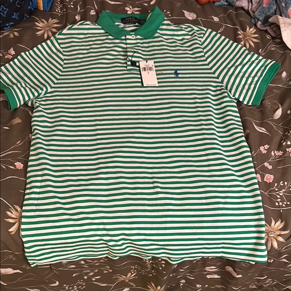 Ralph Lauren Green and White Polo Shirt - Picture 1 of 4